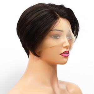 Peluca de cabello humano virgen de 13x4 con cierre Frontal, pelo corto con cierre Frontal, corte bob, color negro natural, venta al por mayor - Product Image 2