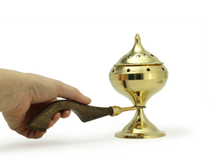 Engraver la conception encensoir en laiton bon stockage de parfum brûleur d'encens en gros avec poignée - Product Image 2