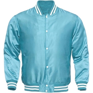 Veste varsity bleu ciel pour homme, veste bomber aqua letterman classique, veste de baseball pour homme, vêtements de sport pour homme, veste varsity à rayures. - Product Image 6