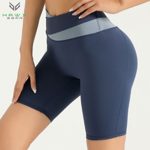 Pantalones cortos deportivos de verano de zona transfronteriza de alta elasticidad para mujer, pantalones de Fitness informales a juego de colores sólidos, ropa de Yoga desnuda media - Product Image 4