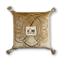 Coussins décoratifs de luxe en coton biologique gonflables, tissés dorés, avec motif floral mignon pour la maison