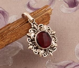 Anillo de Plata de Ley 925 sólida con bisel de piedras preciosas cortadas a cuadros de ónix rojo natural, colgante hecho a mano para mujeres, proveedores de joyería - Product Image 5