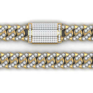 Pulsera de Eslabones Cubanos Chapada en Oro de Plata de Ley 925 Estilo Hip Hop con Diamantes Engastados en Pavé, Elegante Regalo para Mujer - Product Image 1