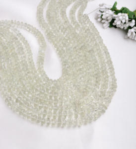 Perles facettées d'améthyste verte I 16 pouces 7 mm à 13 mm Perles facettées d'améthyste verte naturelle pour la fabrication de bijoux fins Pierre précieuse - Product Image 2