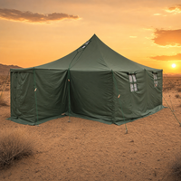Tente à poteaux en toile imperméable 4,8x4,8m grande capacité (8-12 personnes) ouverture rapide automatique pour secours en cas de catastrophe et activités extérieures d'urgence