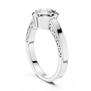 <b>Vintage</b>-Inspired 1 Carat Solid 14K <b>Gold</b> Lab Diamond Cluster Engagement <b>Ring</b> Trendy Style for Wedding Occasions - Product Image 5