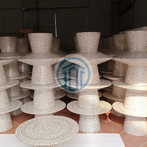 โต๊ะข้างทรงกระบอกลายใบไม้ ทำจากมุกธรรมชาติ เป็นมิตรกับสิ่งแวดล้อม ผลิตด้วยมือ สำหรับตกแต่งบ้าน ขายส่งและส่งออก - Product Image 6