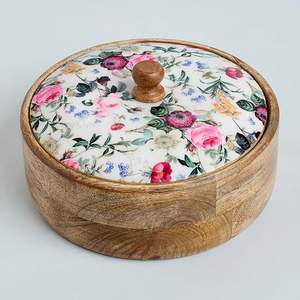 Elegante Caja de Madera para Chapati, Hecha a Mano, Personalizada, Impresa, de Alta Calidad, para Bodas y Cocina, Resistente a la Humedad, Apta para Lavavajillas - Product Image 3