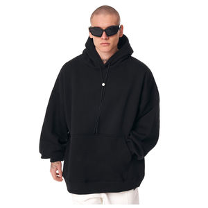 Nouveaux sweats à capuche en éponge française vierge personnalisés de haute qualité et logo personnalisé Streetwear sweats à capuche surdimensionnés à épaules tombantes pour hommes - Product Image 2