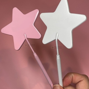 กระจกแต่งหน้าแบบพกพาพร้อมไฟติดโลโก้กรอบสเตนเลสสำหรับต่อขนตา - Product Image 4