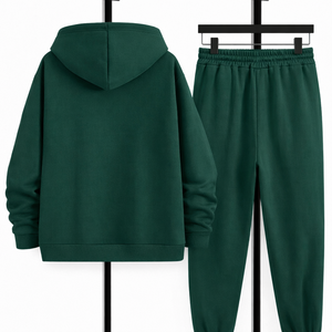 ชุดเสื้อฮู้ดดี้และกางเกงจ็อกเกอร์ผ้าฟลีซสำหรับผู้ชายแบบกำหนดเอง ขายส่ง ชุดวอร์มแบรนด์ส่วนตัว ผลิตชุดกีฬาแบบ B2B โรงงานผลิตแบบ OEM - Product Image 2