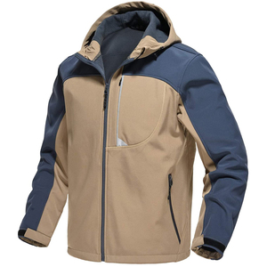 Chaqueta cortavientos resistente al agua para hombre, nueva opción de talla grande, transpirable, con capucha, cremallera, ropa de lluvia, estampado a prueba de viento - Product Image 5