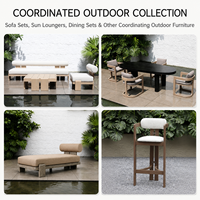 Ensemble de canapés en teck imperméable pour l'extérieur, OEM personnalisé, mobilier de patio pour hôtel-resort, design minimaliste