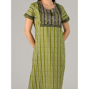 Evolove Women's 100% Cotton Printed Maxi <b>Nighty</b> Sleepwear Super Soft/Comfortable Buttoned Closure Size 3XL - Product Image 1