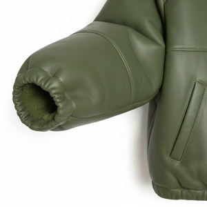 Chaqueta Bomber con Capucha, Forro Polar, 100% Algodón, Verde, Talla Grande, Personalizada, de Lujo, para Hombre, Primavera, Impermeable, Ecológica - Product Image 4