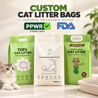 Emballage en plastique de tofu 5L 6L imprimé personnalisé Sac de litière pour chat avec poignée