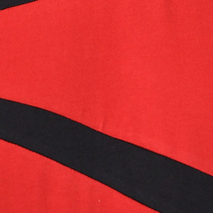 T-shirt décontracté en maille à manches courtes pour homme, col rond, coupe classique, design uni, blocs de couleur noir et rouge, avec bordure contrastante - Product Image 5