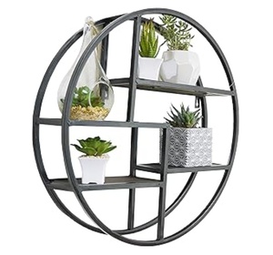 <b>Metal</b> Mounted Iron Circle Hanging Storage <b>Shelving</b> <b>Floating</b> Shelf 4 Tier <b>Floating</b> Circular Wall Decor - Product Image 3