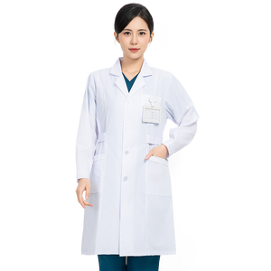 Camice da Laboratorio Bianco di Alta Qualità con Logo Personalizzato, Manica Lunga o Corta, in Cotone, per Medici e Personale Ospedaliero, Uomo e <span class=keywords><strong>Donna</strong></span> - Product Image 1