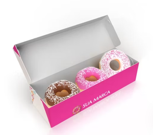 Tùy chỉnh thân thiện với môi kraft giấy <span class=keywords><strong>Donut</strong></span> & Cookie Quà Tặng Bao bì hộp xách tay tự dựng xốp lót có thể gập lại Logo tính năng - Product Image 2