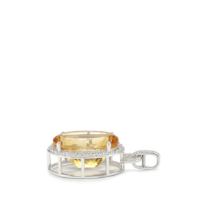Colgante de Citrino en Plata de Ley Chapada en Oro Rosa con Circonita Blanca de 10.71 Quilates - Product Image 2