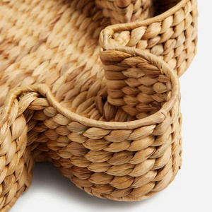 Plateau en forme de tortue animale tissé à la main plateau en jacinthe d'eau tissé à la main avec plateau de service de décoration de table naturelle - Product Image 3