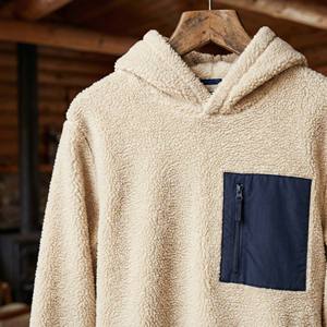 Wholesale Custom High Pile Teddy <b>Fleece</b> <b>Hoody</b> <b>Men's</b> Casual Outdoor Warm Pullover <b>Sherpa</b> Sweatshirt 100% Cotton Winter Plain Dyed - Product Image 6