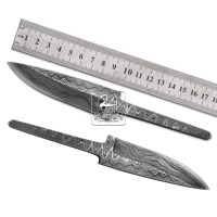 Lames de couteau en acier Damas DD-BB-1637, faites à la main, pour la chasse et le bushcraft, 192 couches, torsadées, motif goutte de pluie, 95 mm x 25 mm