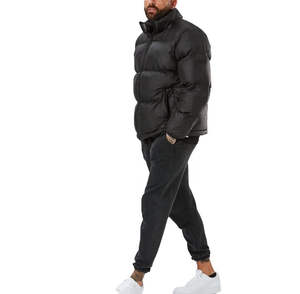 Veste en duvet matelassée personnalisée de haute qualité pour hommes Manteau d'hiver uni de mode promotionnel de taille grande pour hommes - Product Image 2