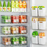 Boîte de conservation alimentaire réfrigérée en PET, conteneur hermétique pour produits frais, bac de rangement alimentaire avec séparateur intégré, boîte de rangement pour repas, boîte de réfrigérateur