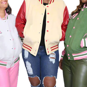 Personalizado bordado AKA Alpha Kappa Alpha Unisex Letterman Varsity chaqueta de invierno para las mujeres - Product Image 5