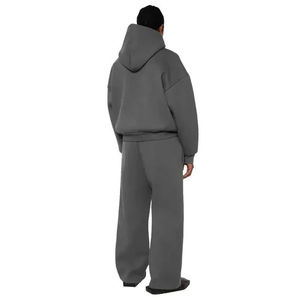 Pull-over personnalisé lourd pour hommes, sweat-shirt surdimensionné en coton essentiel, capuche courte, impression numérique, poche, hiver - Product Image 3