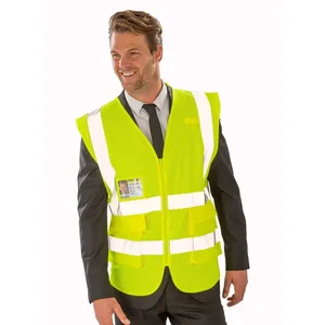 Custom Executive <b>Cool</b> Mesh Safety Vest with Reflective <b>Stickers</b> & Lights for Workwear Promotion - Product Image 1