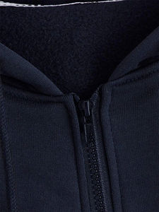 Sudadera con capucha y cordón de lana con cremallera de la mejor calidad para mujer, ropa de calle con patrón sólido para invierno, teñido liso - Product Image 6