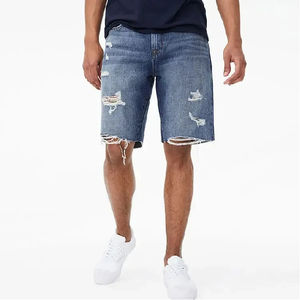 Custom Distressed Embroidery Men Fashion <b>Jorts</b> High Quality Washed <b>Baggy</b> <b>Jorts</b> Acid Wash Double Hem Denim Shorts Latest Design - Product Image 2