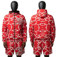 Conjunto de Verano Corto Estampado Personalizado Estilo Urbano 100% Algodón Transpirable Tallas Grandes Térmico Hip Hop Liso Teñido Conjuntos de Alta Calidad