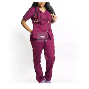 OEM service Classic V-Neck Style Scrub Top Shirt High Quality Hospital Uniform for Nurses Doctors Unisex Medical Scrub Suits - Product Image 1