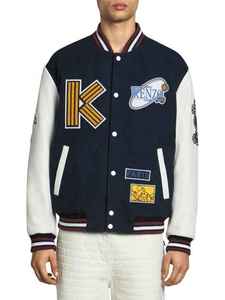 Veste universitaire en laine de haute qualité pour hommes veste de baseball d'hiver de style rue personnalisée en gros manches en cuir toile tissu - Product Image 2