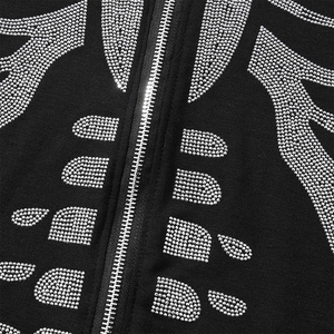 Peso ligero casual streetwear Drop Shoulder Anti-pilling transpirable Active Wear Plain Women Rhinestone Hoodies - Product Image 4