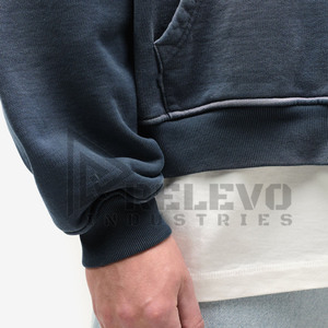 Sweat à capuche de haute qualité 500 g/m² délavé à l'acide pour homme, avec logo personnalisé, 100 % coton, lourd, zippé, design uni délavé au soleil, pour l'hiver, lot de 2 pièces - Product Image 5