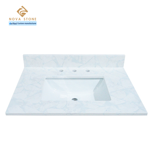 Nv2004 thạch anh Vanity Tops cho phòng tắm bán buôn prefab bàn với bồn rửa Việt Nam Nhà máy cung cấp - Product Image 2