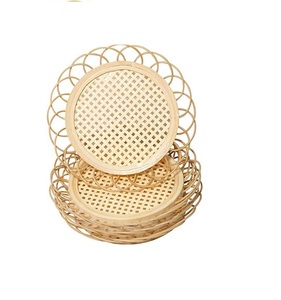 Coussinets chauffants faits à la main support de casserole sous-verres en rotin tissé à la main napperons en bambou tasse Base chargeur assiettes plats au prix de gros - Product Image 1