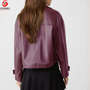 แจ็คเก็ตหนังผู้หญิงคุณภาพสูงสำหรับฤดูหนาว ระบายอากาศ กันน้ำ กันลม MOQ ต่ำ สินค้ามาใหม่ - Product Image 2