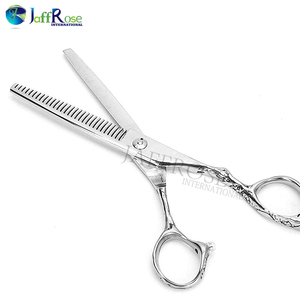 Professionnel 6 pouces or couronne barbier coupe de cheveux ciseaux amincissants japon 440c acier lame droite poignée en acier inoxydable outil de beauté - Product Image 3