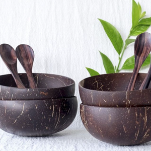 Bol alimentaire en coque de noix de coco naturelle, vaisselle rustique faite à la main et plat de service - Product Image 6