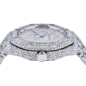 Montre analogique en quartz Moissanite avec cadran en verre, acier inoxydable, luxe, design extérieur, style français - Product Image 3