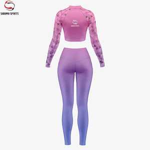 Ensemble de veste de yoga et de leggings de sport à fort impact, nouvelle mode, logo personnalisé, leggings de sport sans couture pour femmes - Product Image 2