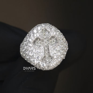 Anillo de Plata de Ley con Incrustaciones de Moissanita VVS de 7.00 Ct para Hombre, Estilo Hip Hop Único, para Compromiso, Boda o Fiesta - Product Image 1