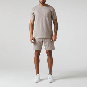 เสื้อยืดคอออกกำลังกายขาสั้นสำหรับผู้ชายชุดออกกำลังกายขาสั้นสีพื้นสำหรับฤดูร้อนขายส่งคุณสมบัติระบายอากาศได้ตามต้องการ - Product Image 3