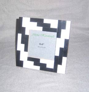 Cadre de table en bois écologique, artisanal, incrusté, Inde, design unique, finition polie, tailles et couleurs personnalisées disponibles - Product Image 1